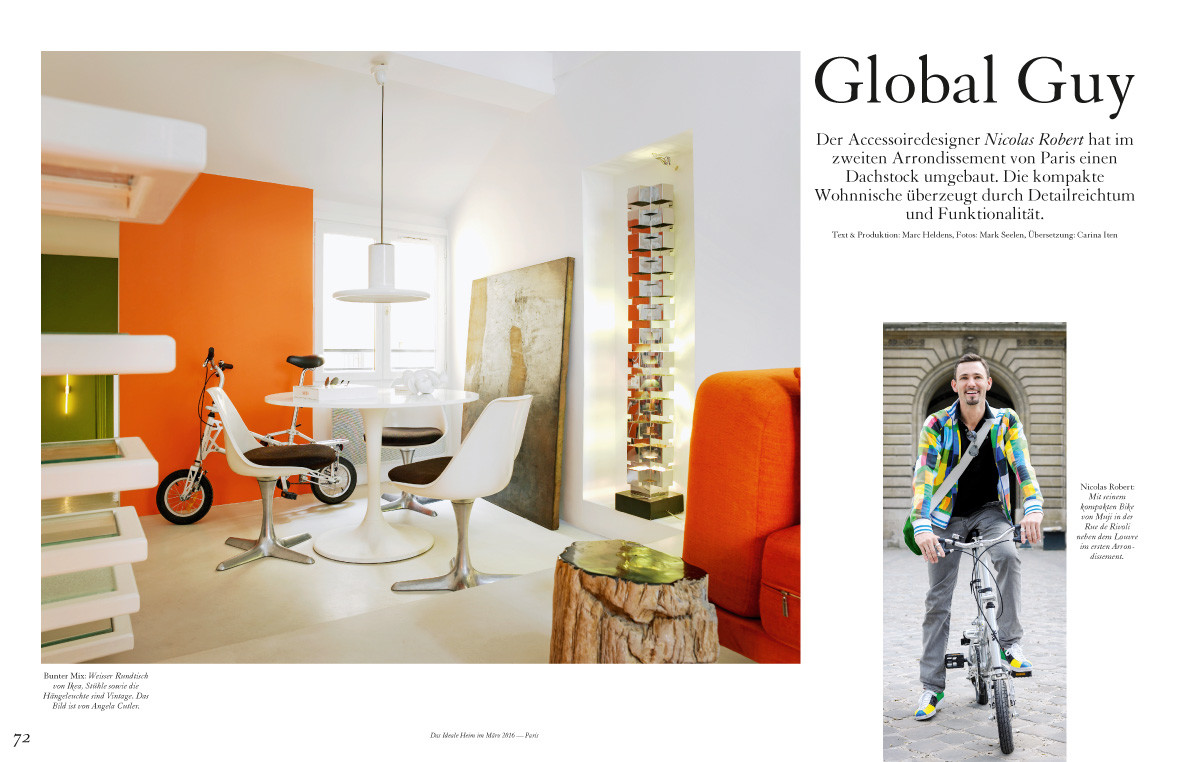 Global guy in Wohnzeitschrift