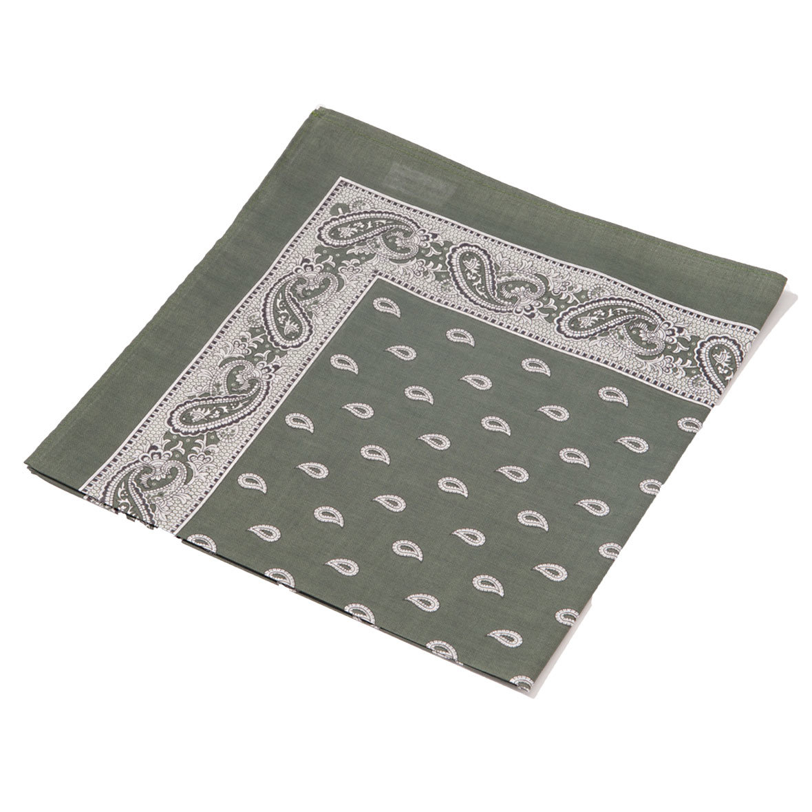 Original Glarner Tüechli Classic 50 x 50 cm und Bandana 70 x 70 cm oliv mit Paisley-Muster glarner tüechli oliv