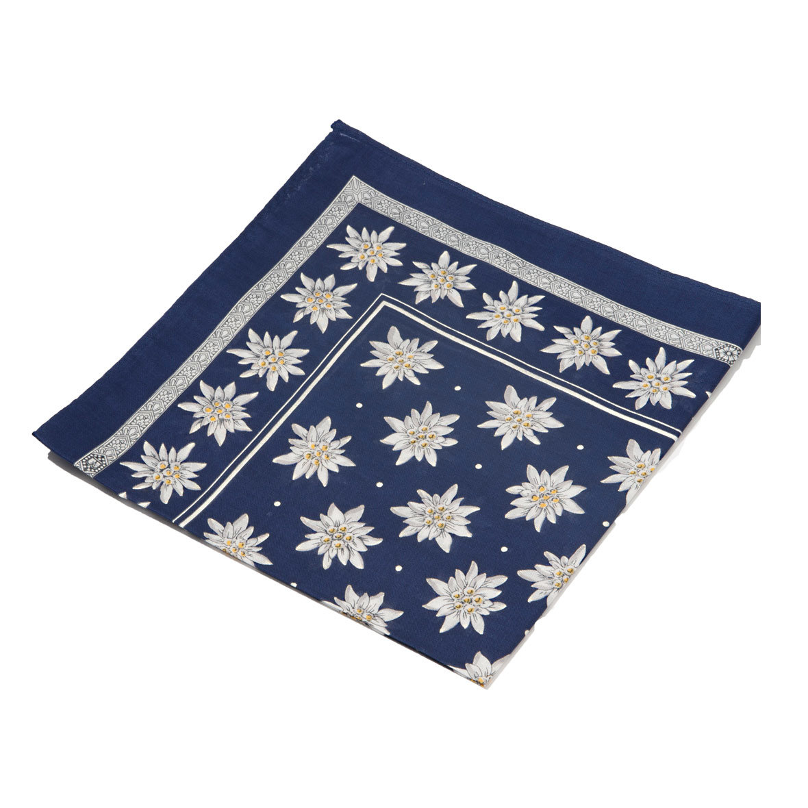 Original Glarner Tüechli Edelweiss 50 x 50 cm und Bandana 70 x 70 cm marine glarner tüechli edelweiss marine