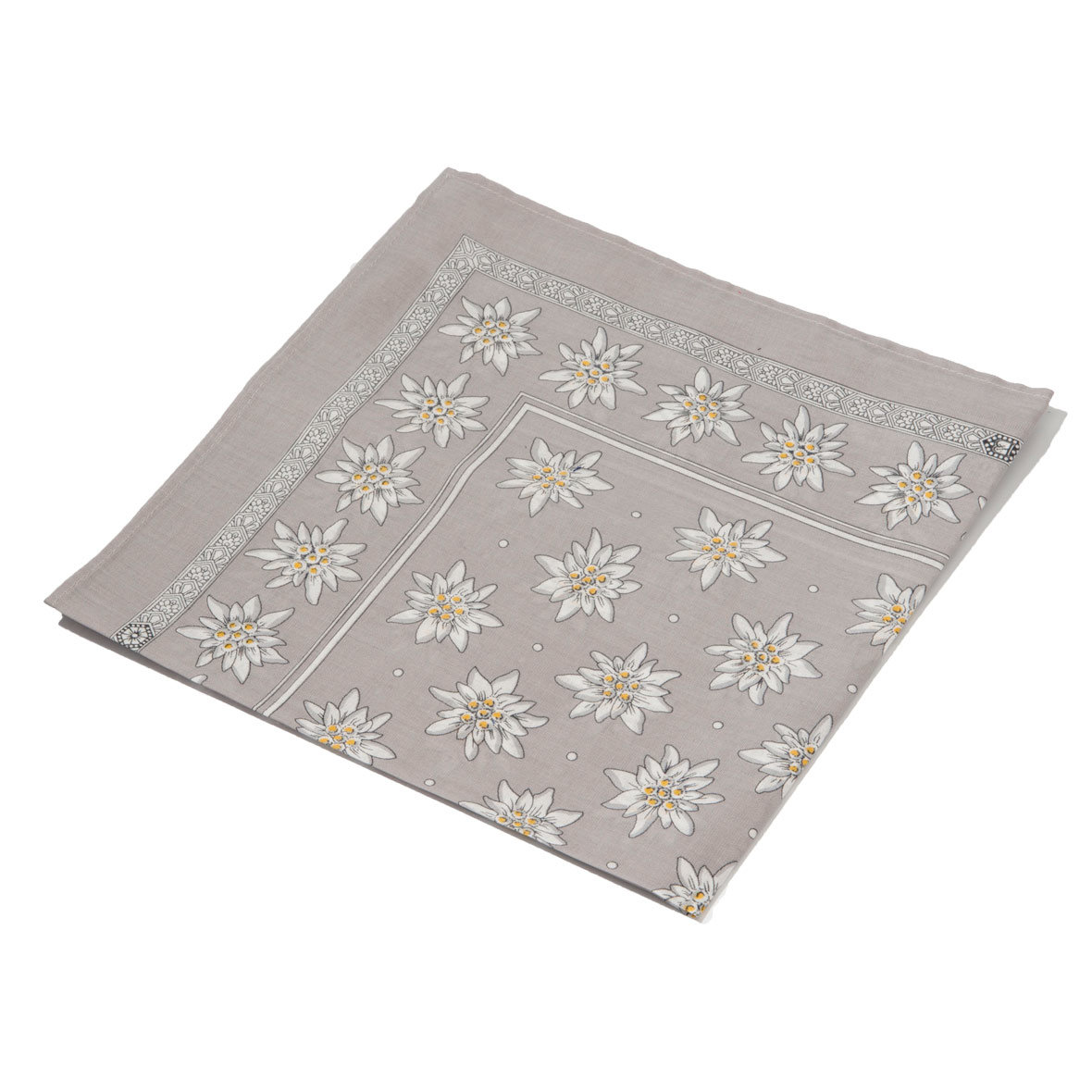 Original Glarner Tüechli Edelweiss 50 x 50 cm platin glarner tüechli edelweiss platin