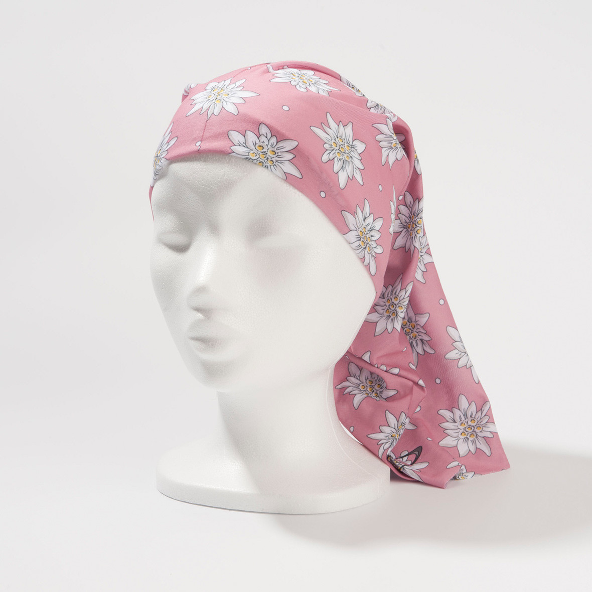 Original Glarner Tüechli Tube mit Edelweiss in Rosa tube edelweiss rosa