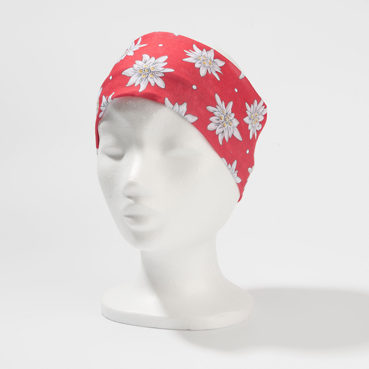 Original Glarner Tüechli Stirnband Rot mit Edelweiss stirnband edelweiss rot