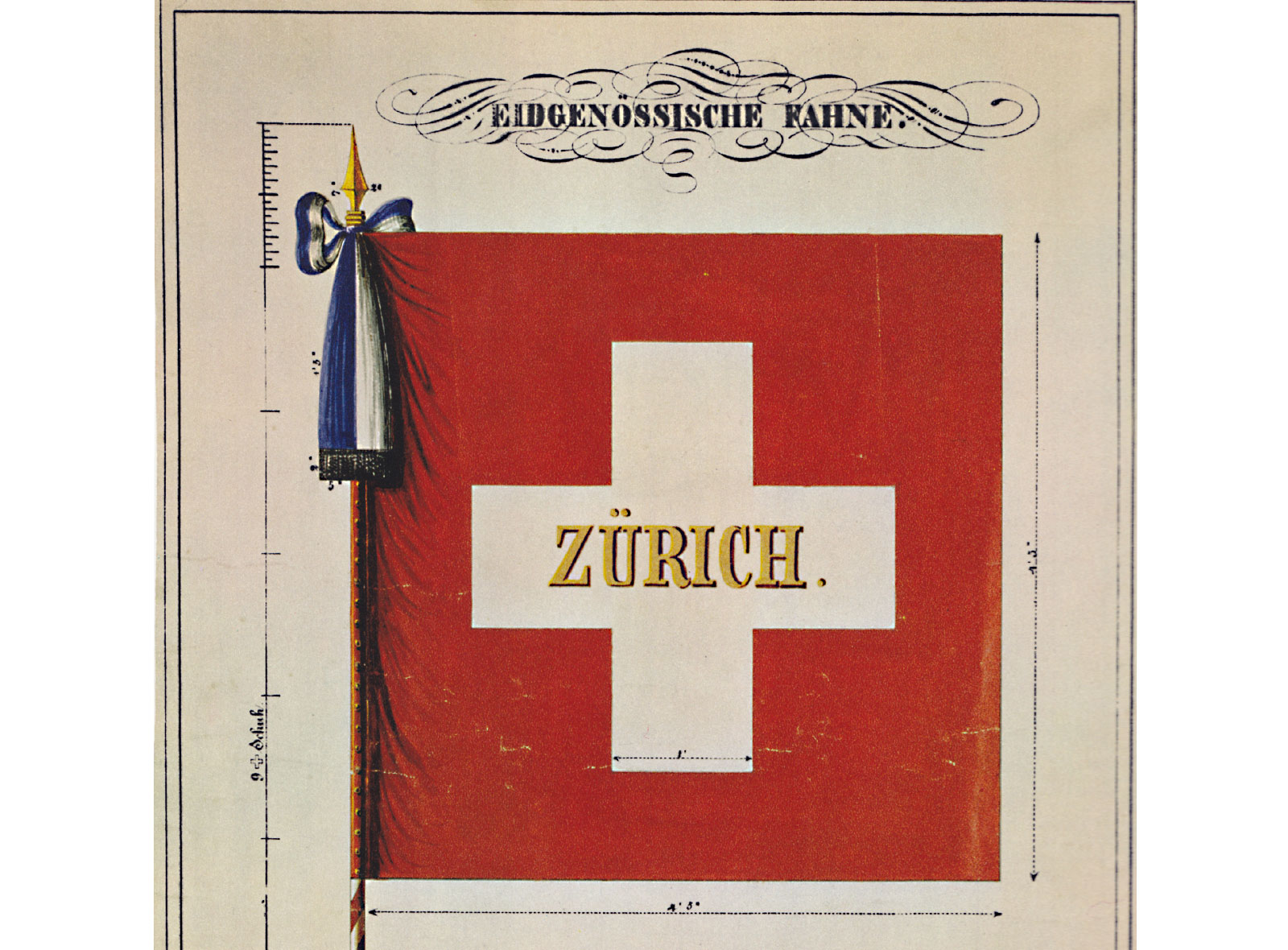 Schweizerfahne um 1840 Schweizerfahne 1840