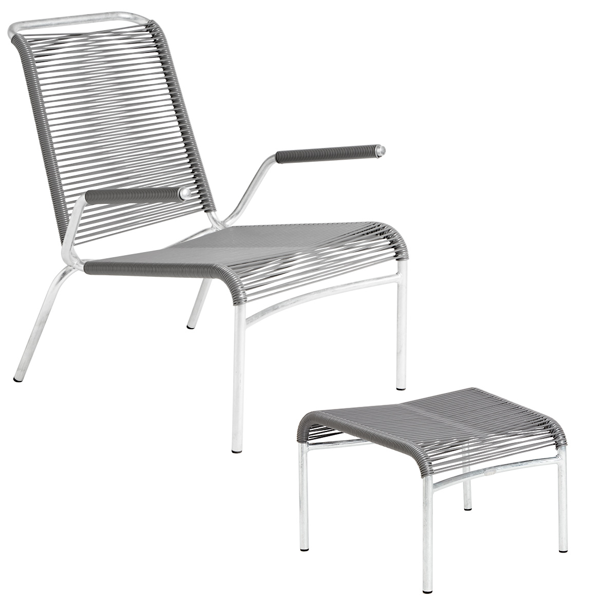 Altorfer Lounge-Set in Aschgrau mit Armlehnen von Embru – der Gartenklassiker altorfer lounge set in aschgrau mit armlehnen