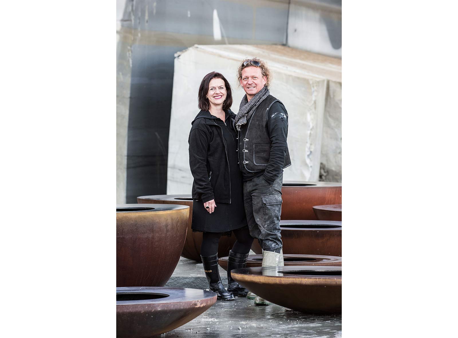 Beate Hoyer und Stahlplastiker Andreas Reichlin Beate Hoyer und Stahlplastiker Andreas Reichlin