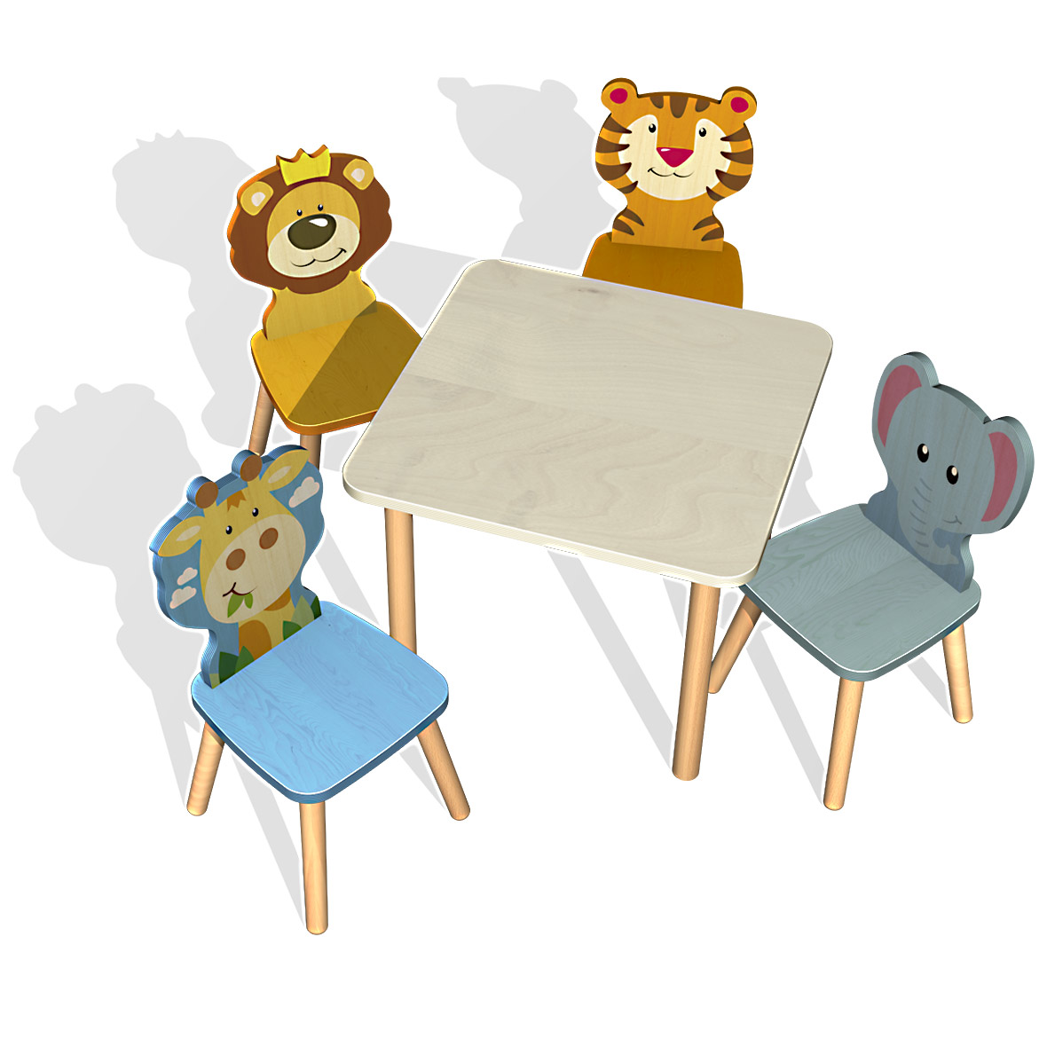 Kindertisch 60 x 60 x 48 cm Tierstuhl von Weizenkorn kindertisch 60 x 60 x 48 cm tierstuhl von weizenkorn
