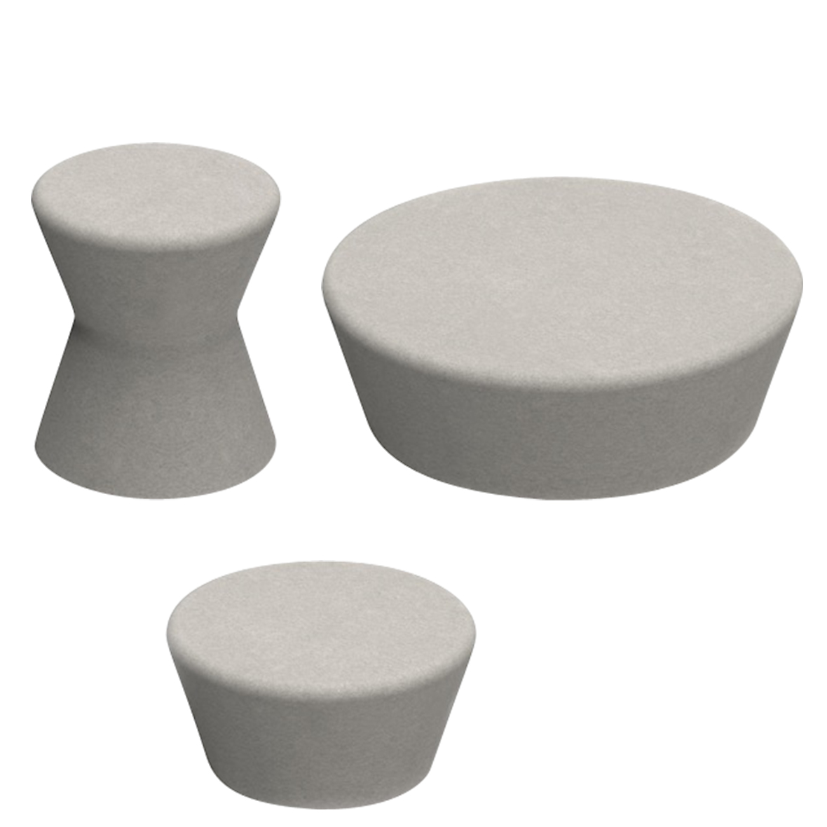 Porto Tisch, Beistelltisch und Hocker von Eternit porto tisch, beistelltisch und hocker von eternit