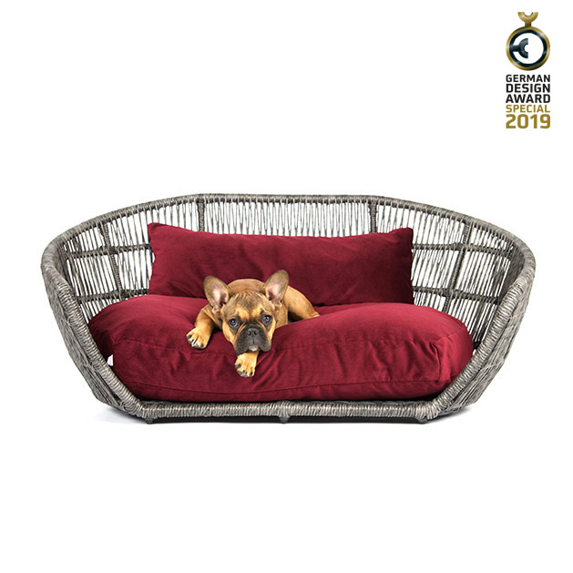 Hundebett Prado – Kollektion Oxford hundebett prado velvet burgunndy 110 cm laboni