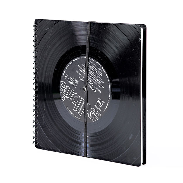 Notizbuch aus Vinyl-Schallplatten – Hochformat notizbuch vinyl schallplatten kariert 20 x 20 cm zsge