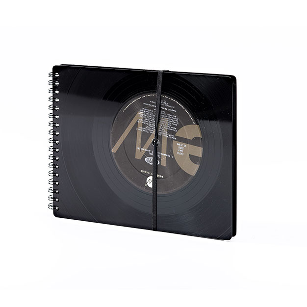 Notizbuch aus Vinyl-Schallplatten – Querformat vinyl notizbuch quer kariert 15 x 19 cm zsge