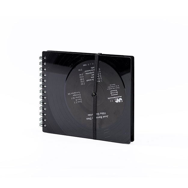 Notizbuch aus Vinyl-Schallplatten – Querformat vinyl notizbuch quer kariert 12 x 14 cm zsge