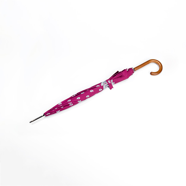 Regenschirm mit Griff – Glarner Paisley-Motiv – fuchsia – automatischer Handöffner regenschirm glarner paisley motiv fuchsia handöffner