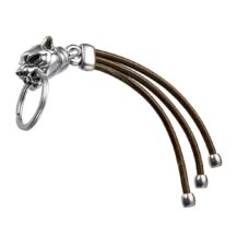ribbon power jag schuesselanhaenger leder silber keeeart