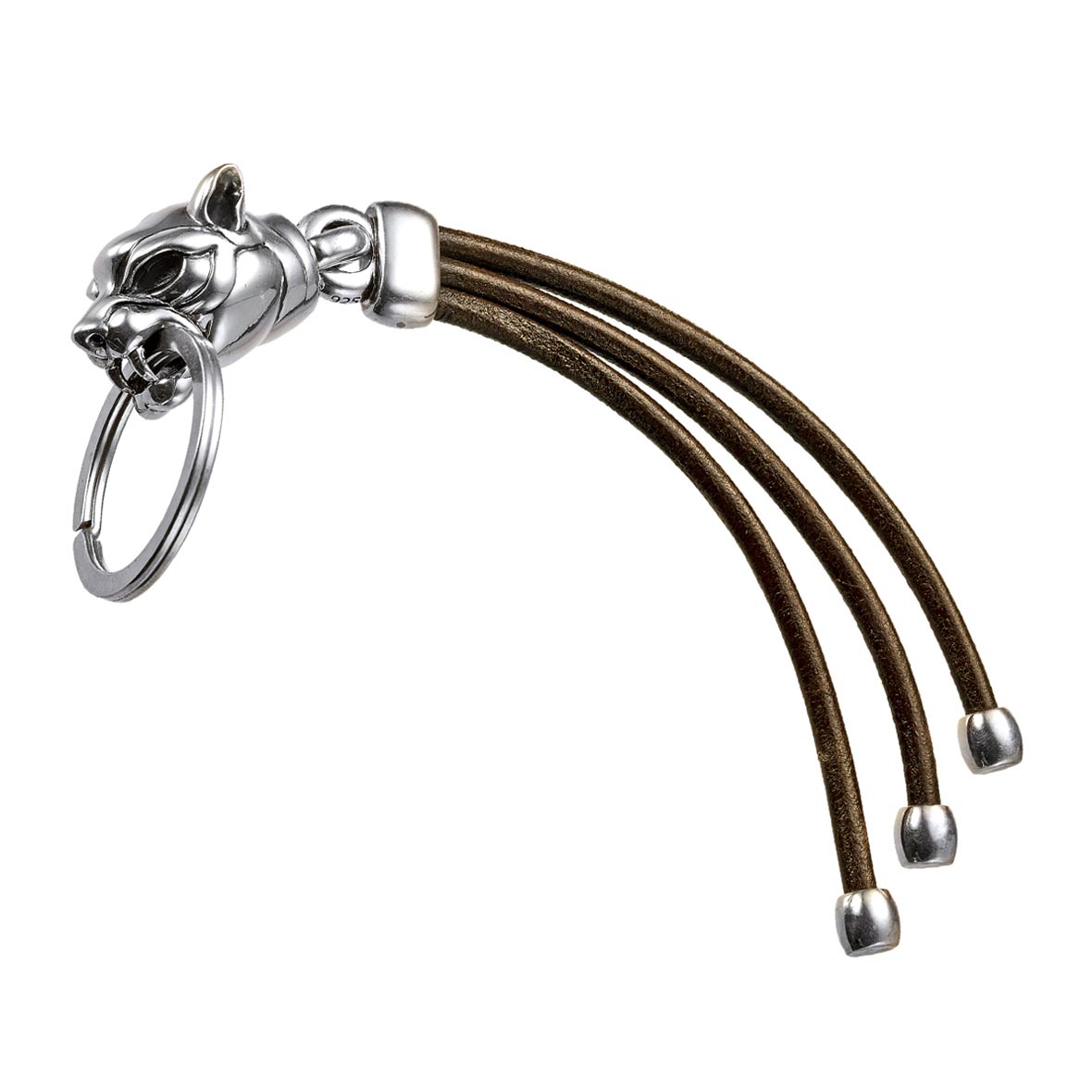Schlüsselanhänger aus Leder und Silber ribbon power jag schuesselanhaenger leder silber keeeart