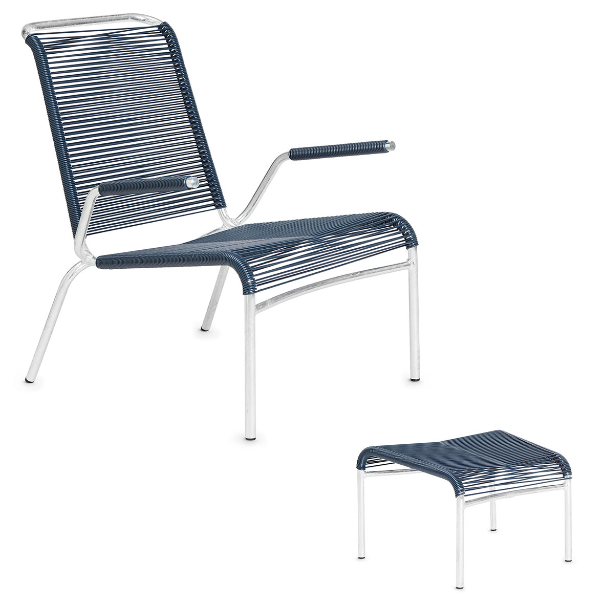 Altorfer Lounge-Set Armlehne mit Fusshocker lounge mit lehne graublau altorfer embru