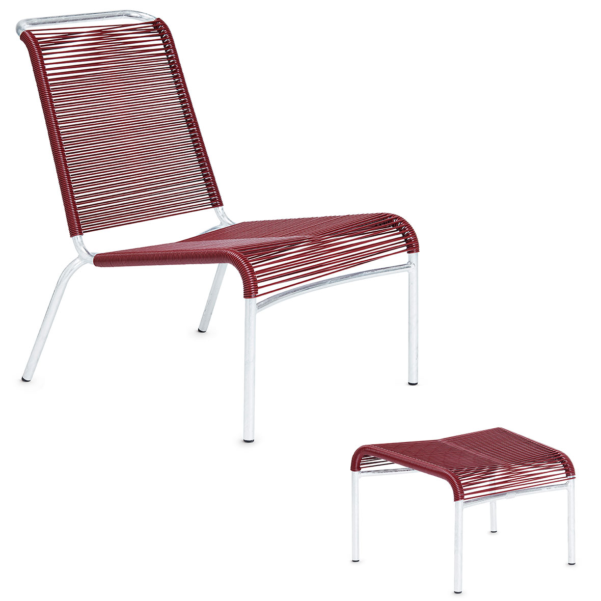 Altorfer Lounge-Set mit Fusshocker lounge ohne lehne weinrot altorfer embru
