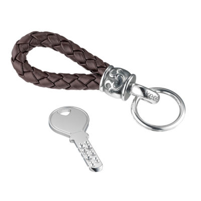 Schlüsselanhänger aus Leder und Silber