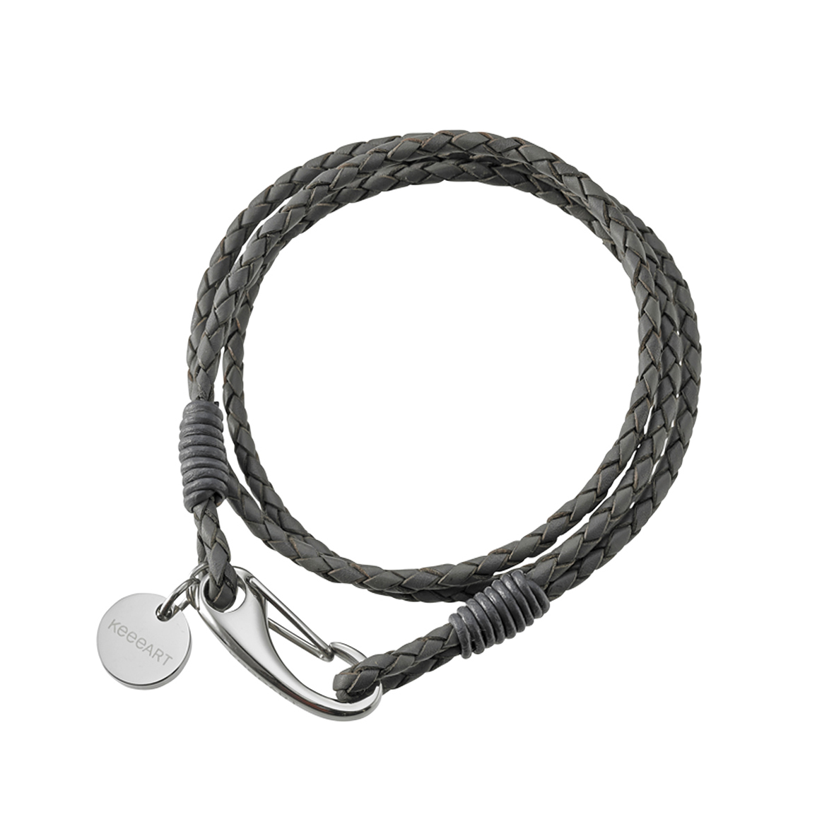 Lederarmband geflochten lederarmband grau keeeart