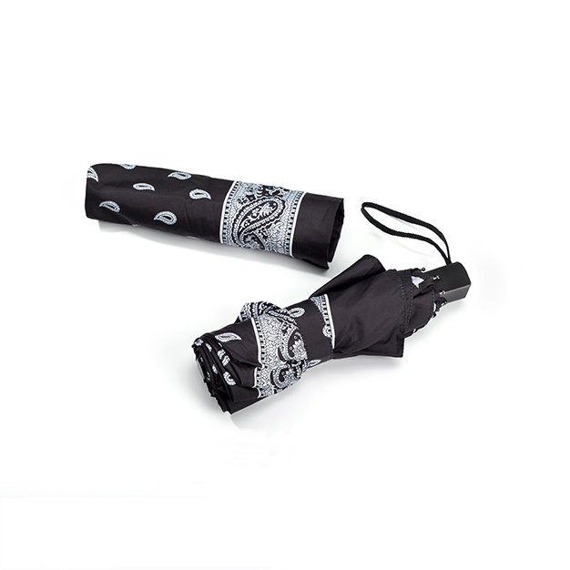 Taschenschirm mit Glarner Paisley-Motiv taschenschirm schwarz paisley muster glarner tuechli