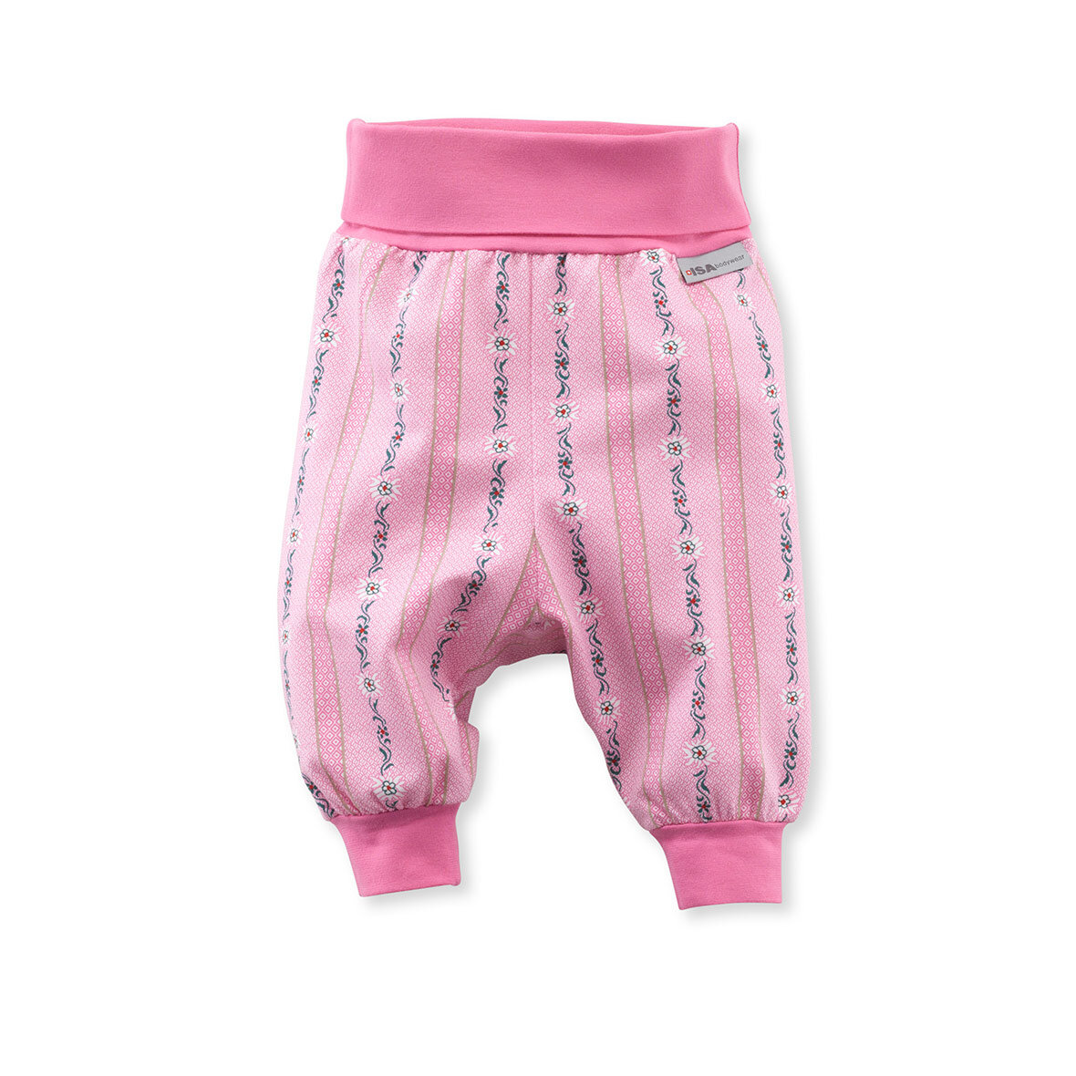 Baby-Hosen rosa mit Edelweiss-Motiv baby hosen rosa isa bodywear