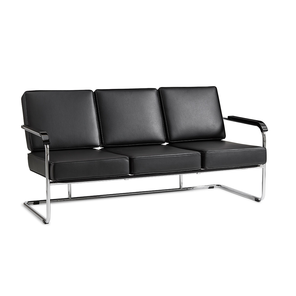 Moser Sofa 1438 moser sofa leder schwarz armlehne holz schwarz embru
