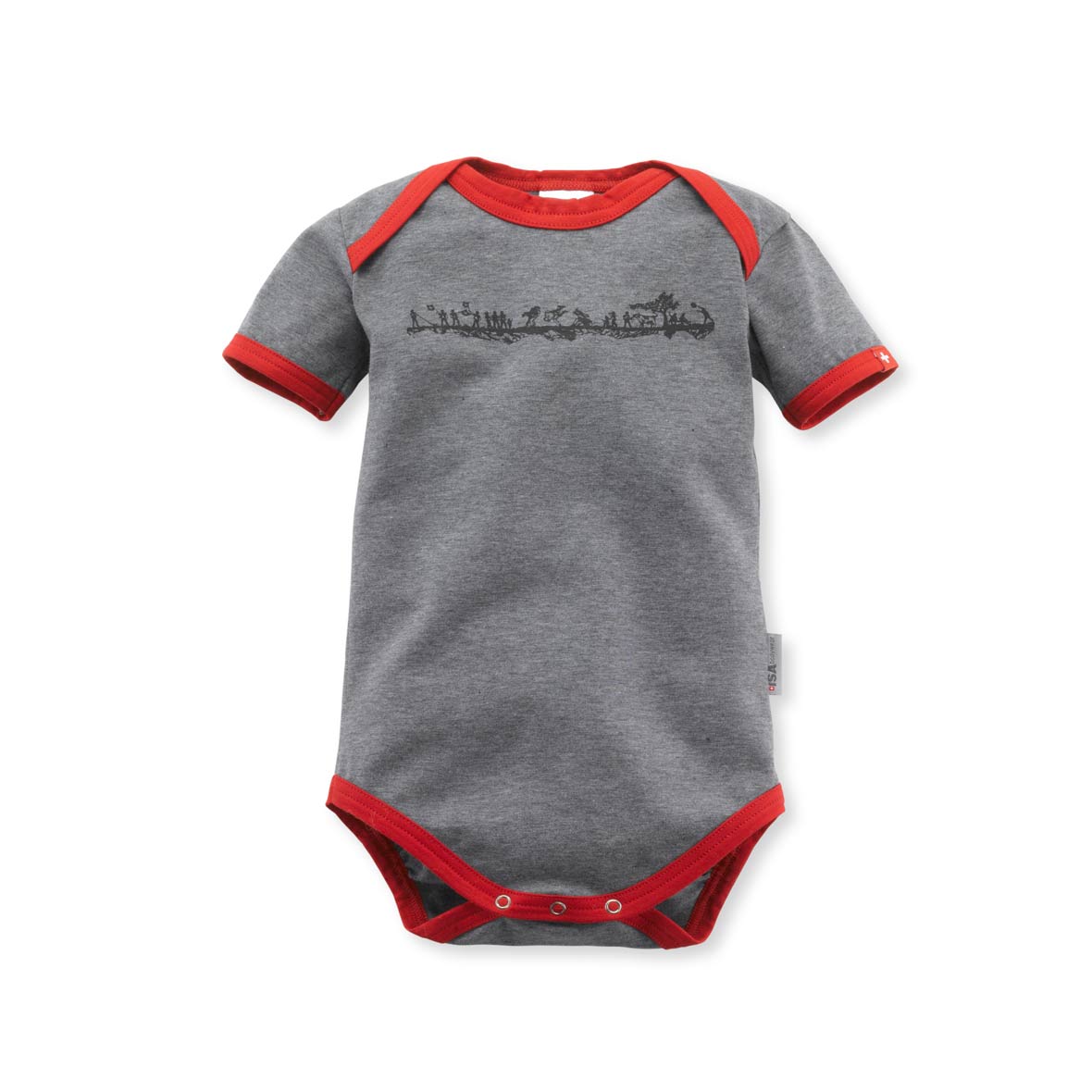 Baby-Body kurzarm mit Scherenschnitt-Motiv babybody scherenschnitt isa bodywear