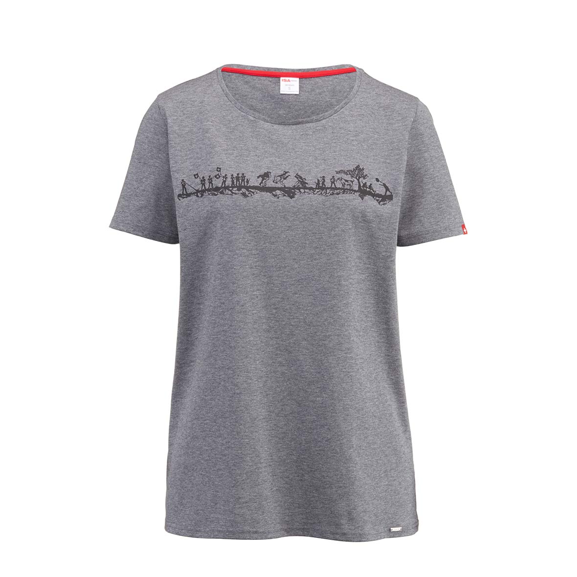 Damen-T-Shirt kurzarm mit Scherenschnitt-Motiv tshirt rundhals scherenschnitt damen isa bodywear