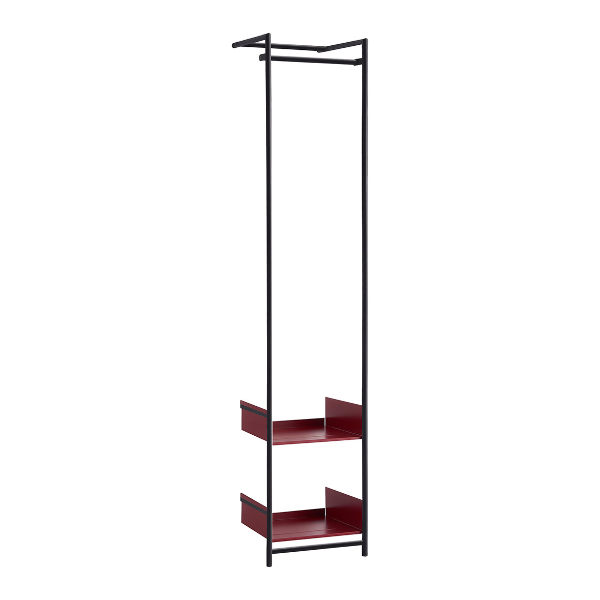 Anlehngarderobe Comba S garderobe comba s dunkelrot schwarz pulverbeschichtet ablage mox