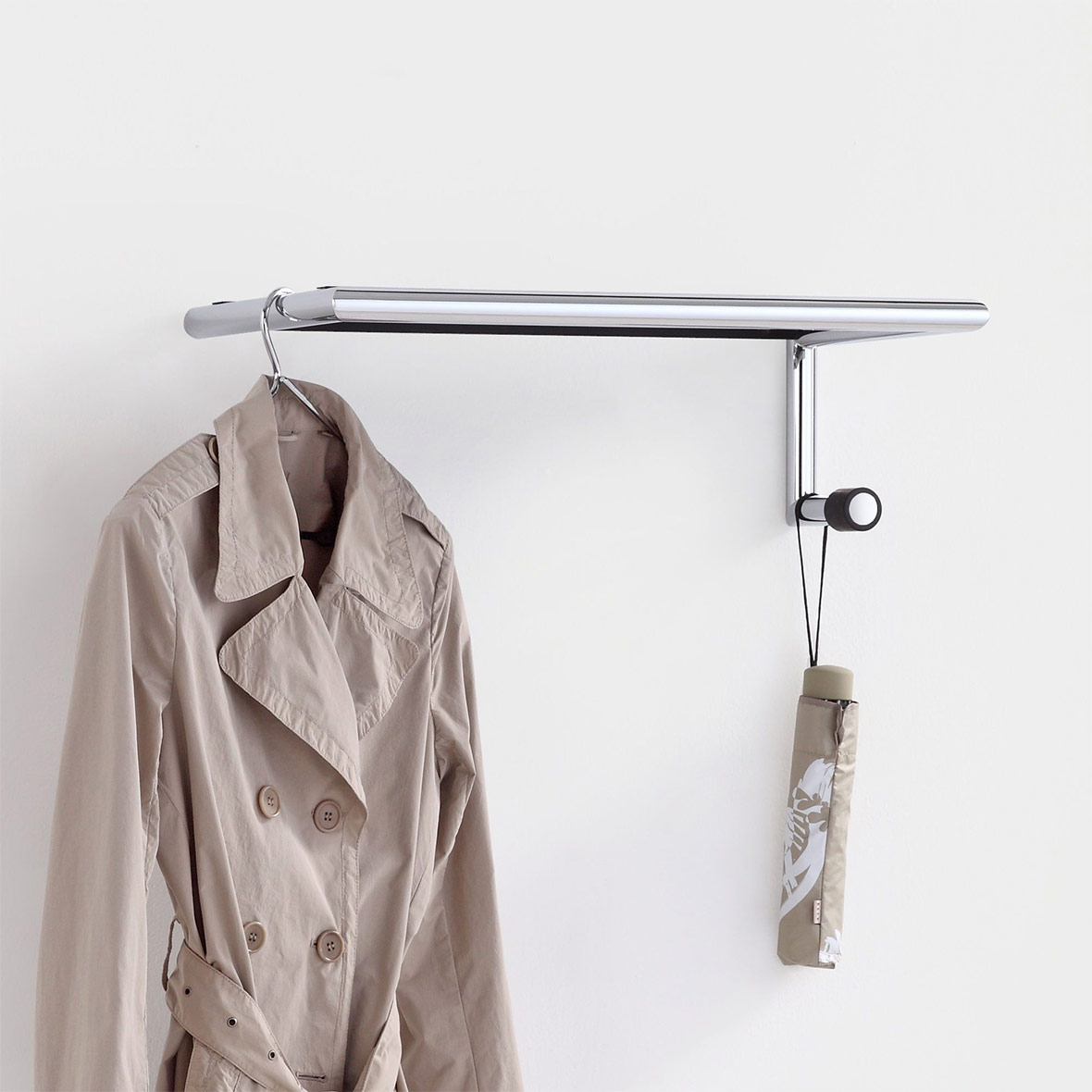 Wandgarderobe Link 55 garderobe link chromstahl mox
