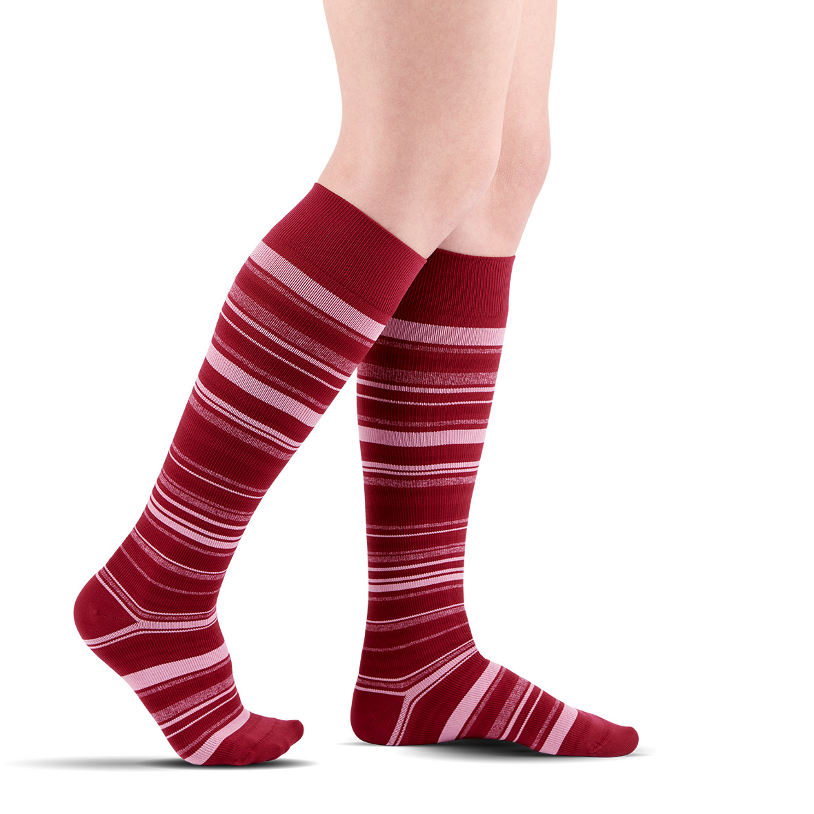 Kompressionssocken Frauen Wine Mini-Stripe kompressionssocken microfiber shades wine mini stripe sigvaris