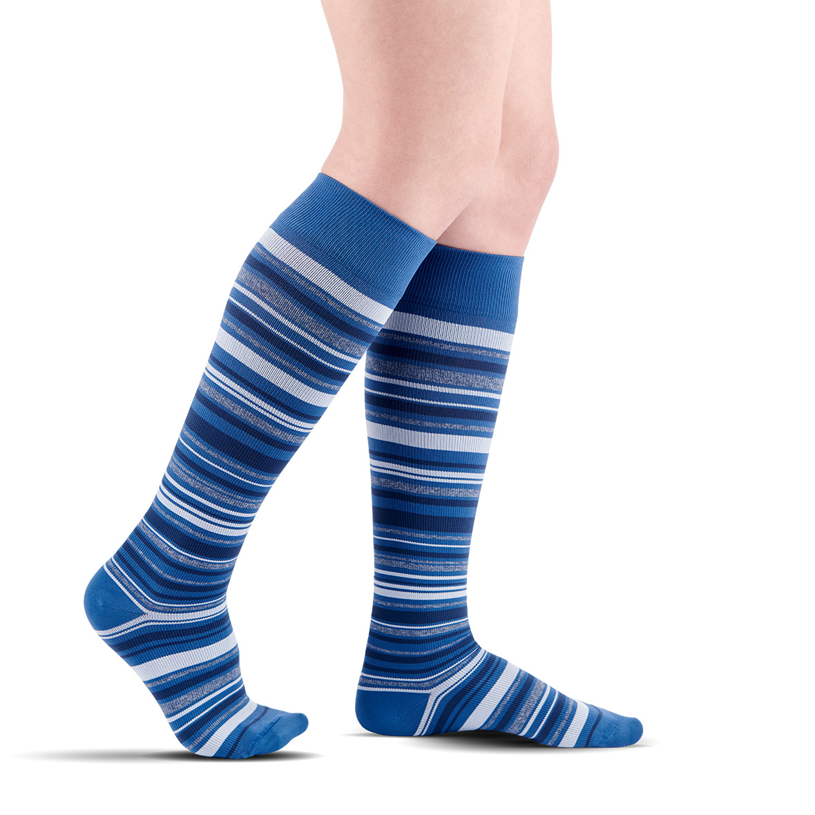 Kompressionssocken Frauen Jeans Mini-Stripe kompressionssocken microfiber shades jeans mini stripe sigvaris