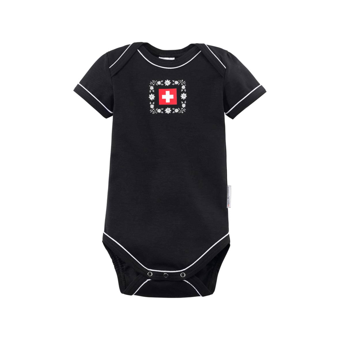 Baby-Body kurzarm mit Schweizer Kreuz baby body schweizer kreuz schwingerkollektion 2022 isa bodywear