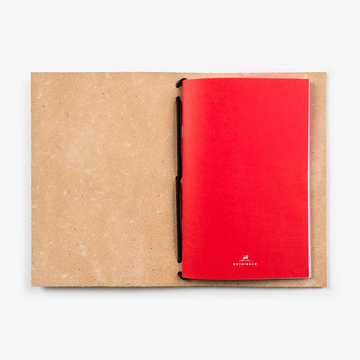 Ledernotizbuch A6 leder notizbuch offen heft rothirsch