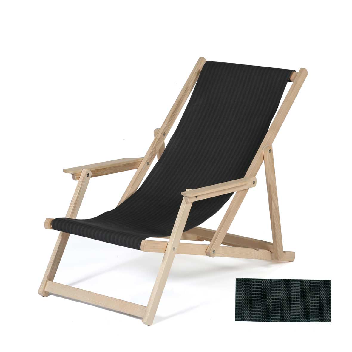 Liegestuh mit Hocker und Stoffbezug Farbe anthrazit gestreift liegestuh mit hocker und stoffbezug farbe anthrazit gestreift