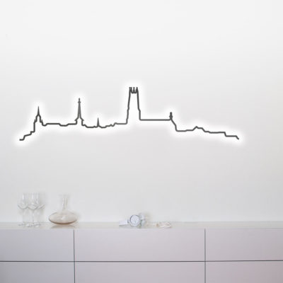 Skyline-Wandleuchte Freiburg Chrom