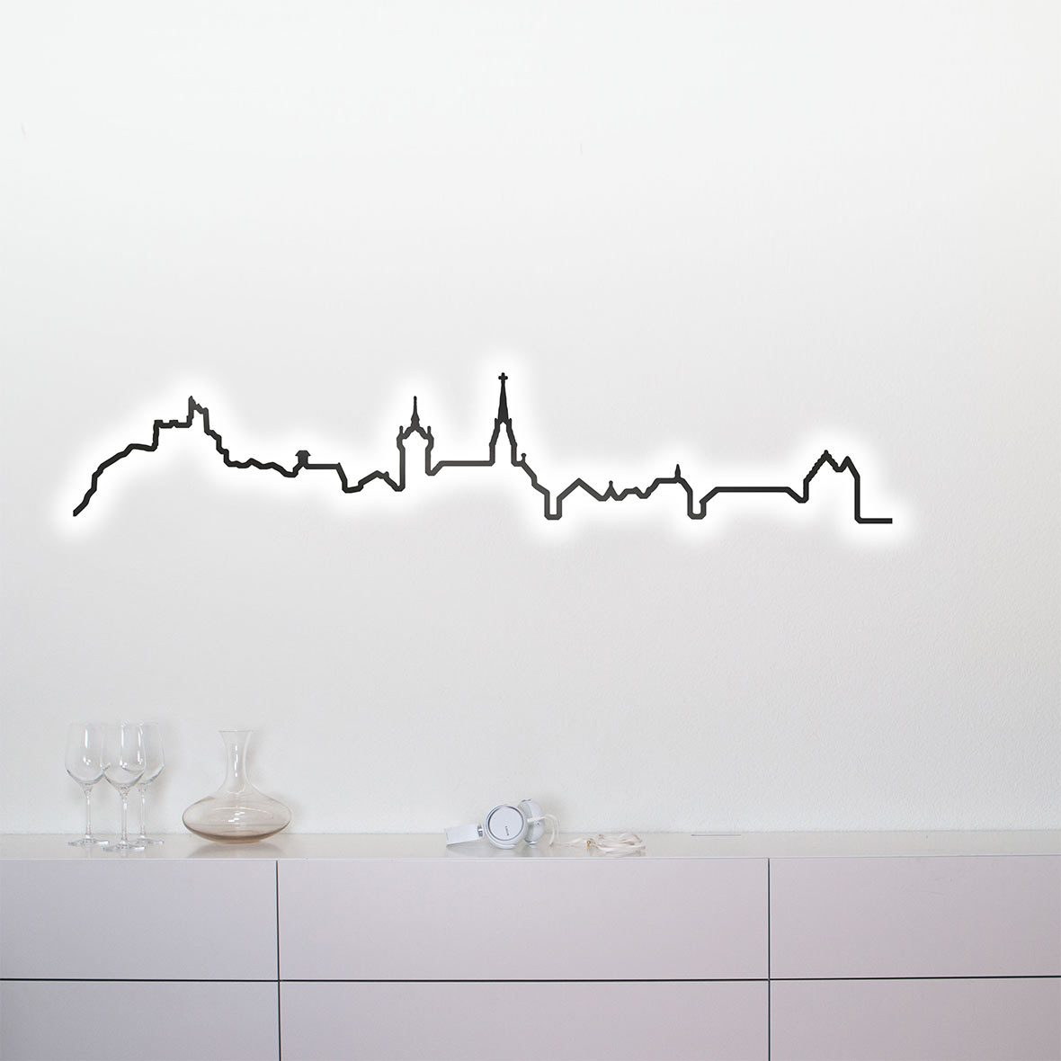 Skyline Stadt Baden beleuchtet skyline stadt baden beleuchtet