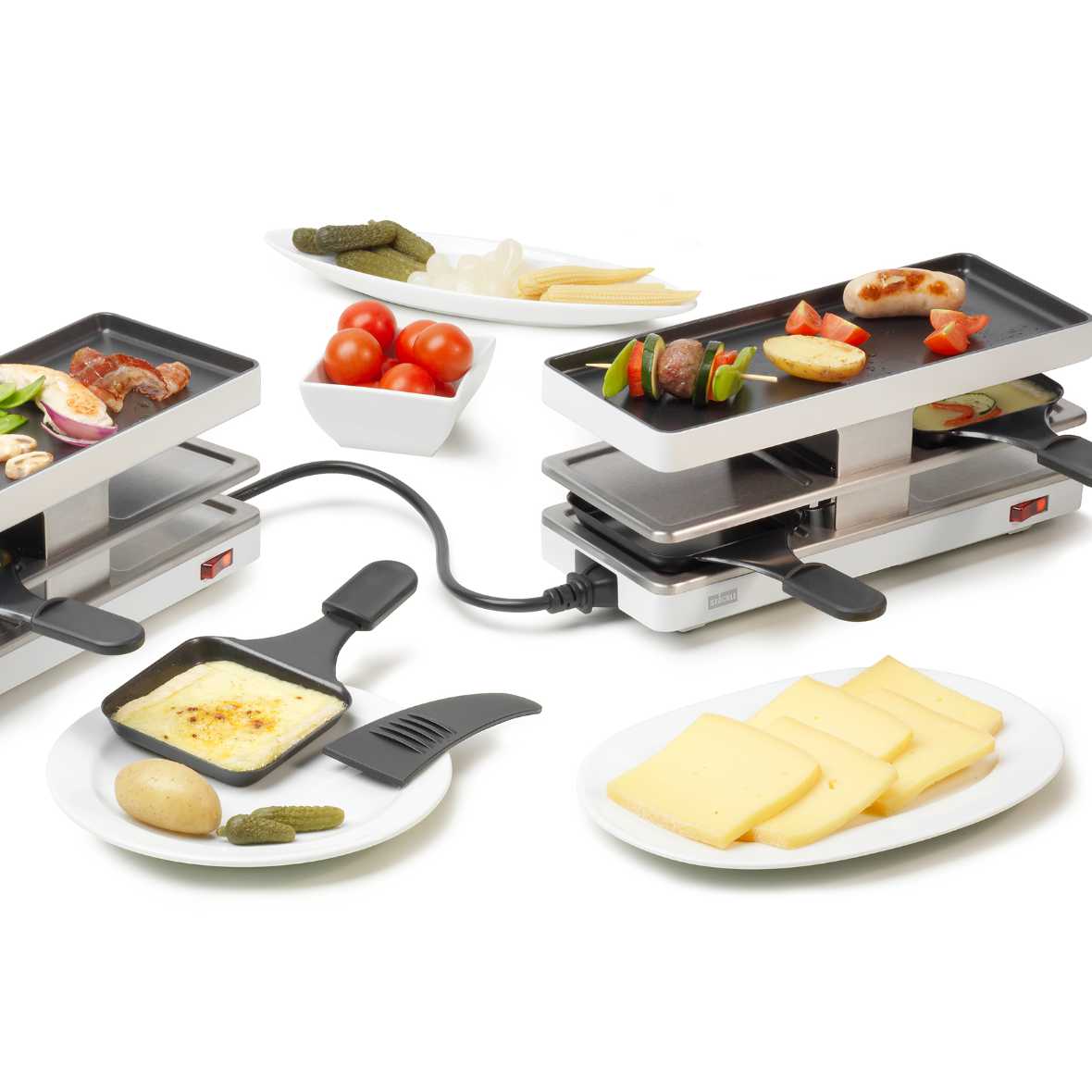Raclette Grillgerät – Twinboard Basis-Set raclett grillgeraet twinboard weiss stoeckli