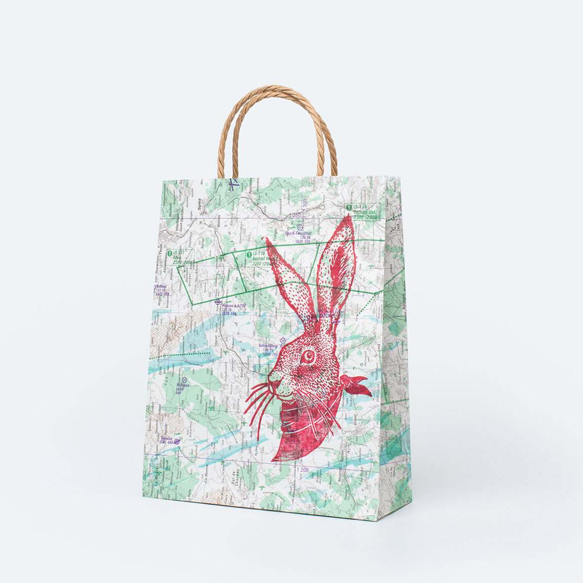 Tragtasche Mapbag Hase – 5er-Set tragtasche mapbag hase rot stiftung zsge