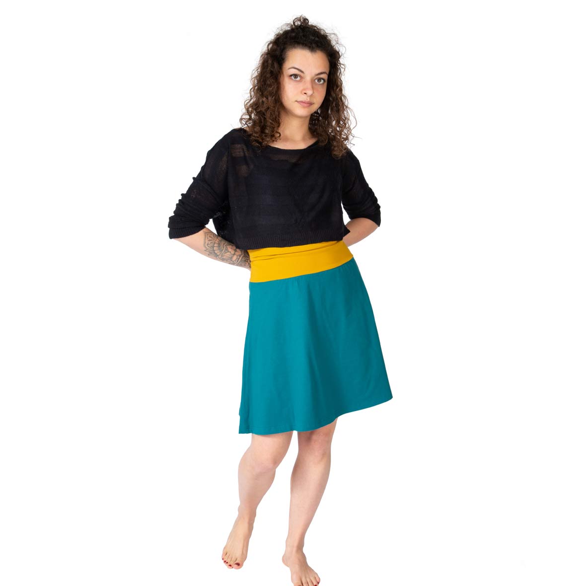 Rock Bio-Baumwolle rock s biobaumwolle petrol textil contact