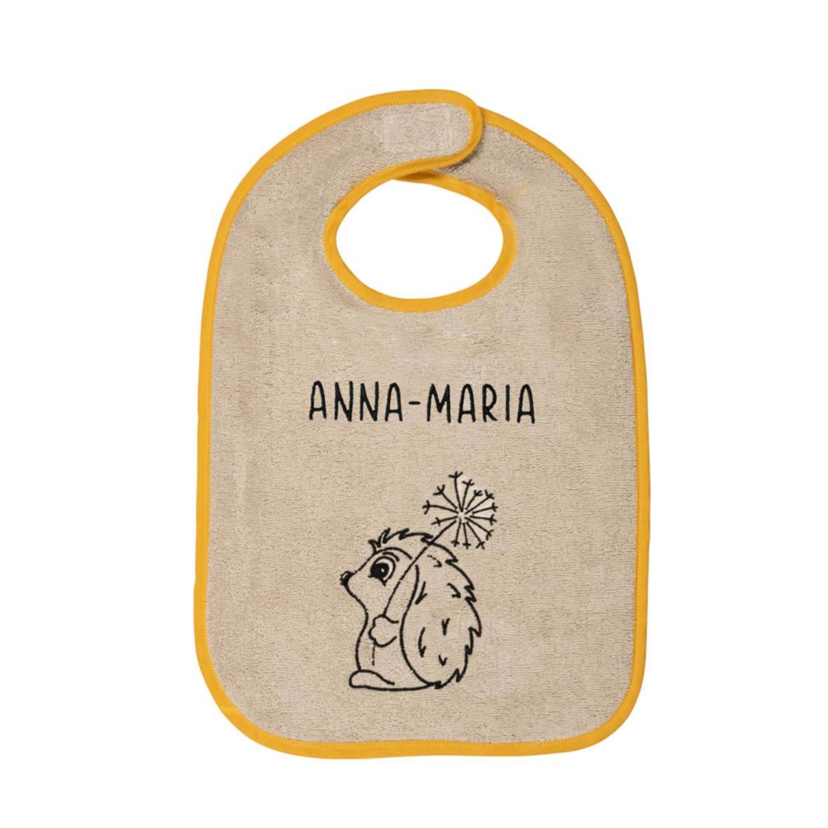 Babylätzchen personalisierbar babylatz frottier sand igel personalisiert braendi stiftung