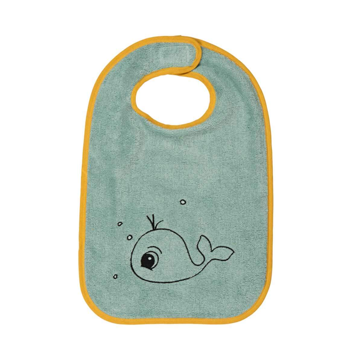 Babylätzchen mit Tiermotiv babylatz wal artic greeen stiftung braendi