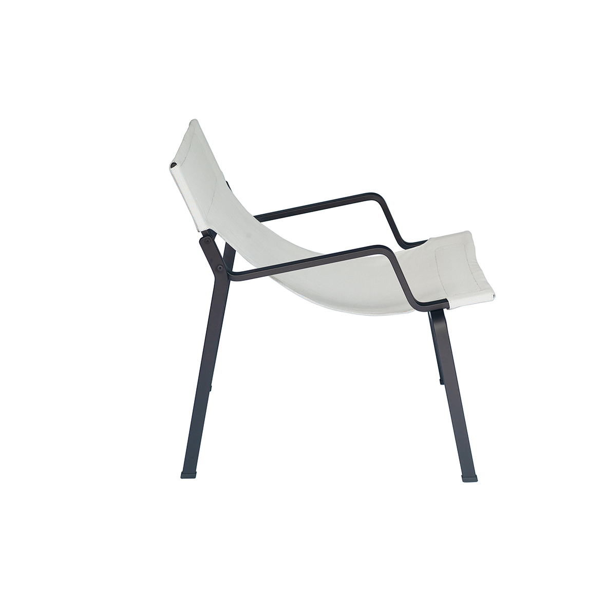 Sessel Ensō sessel enso aluminium schwarz stoff gravel lehni