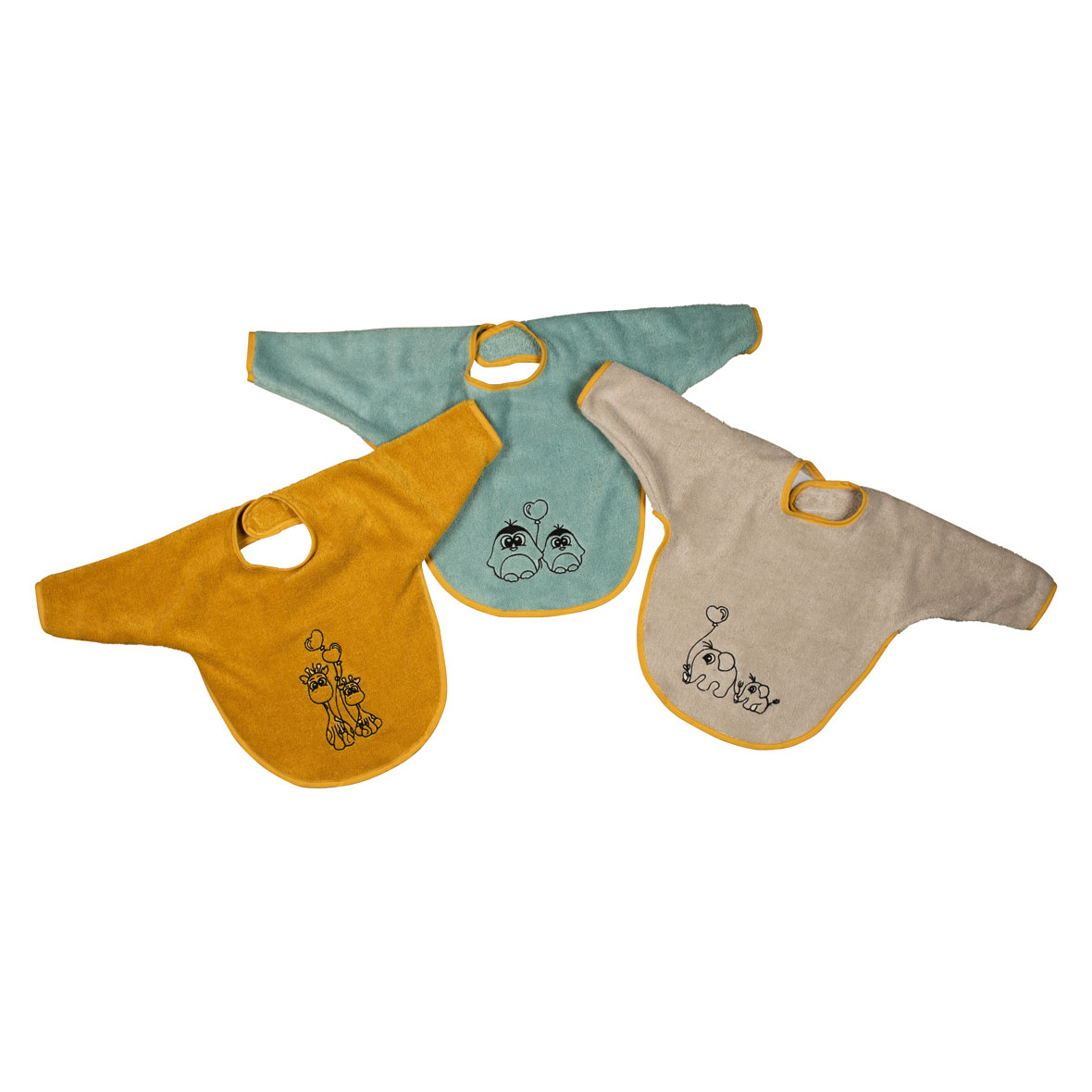 Babylätzchen mit Ärmel baby latz aermel tierfamile stiftung braendi