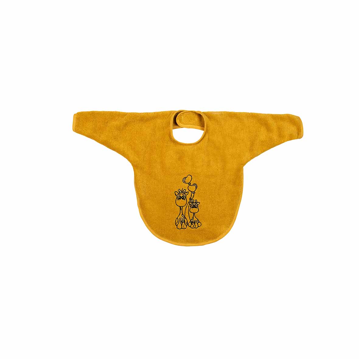 Babylätzchen mit Ärmel baby latz aermel giraffenfamile stiftung braendi