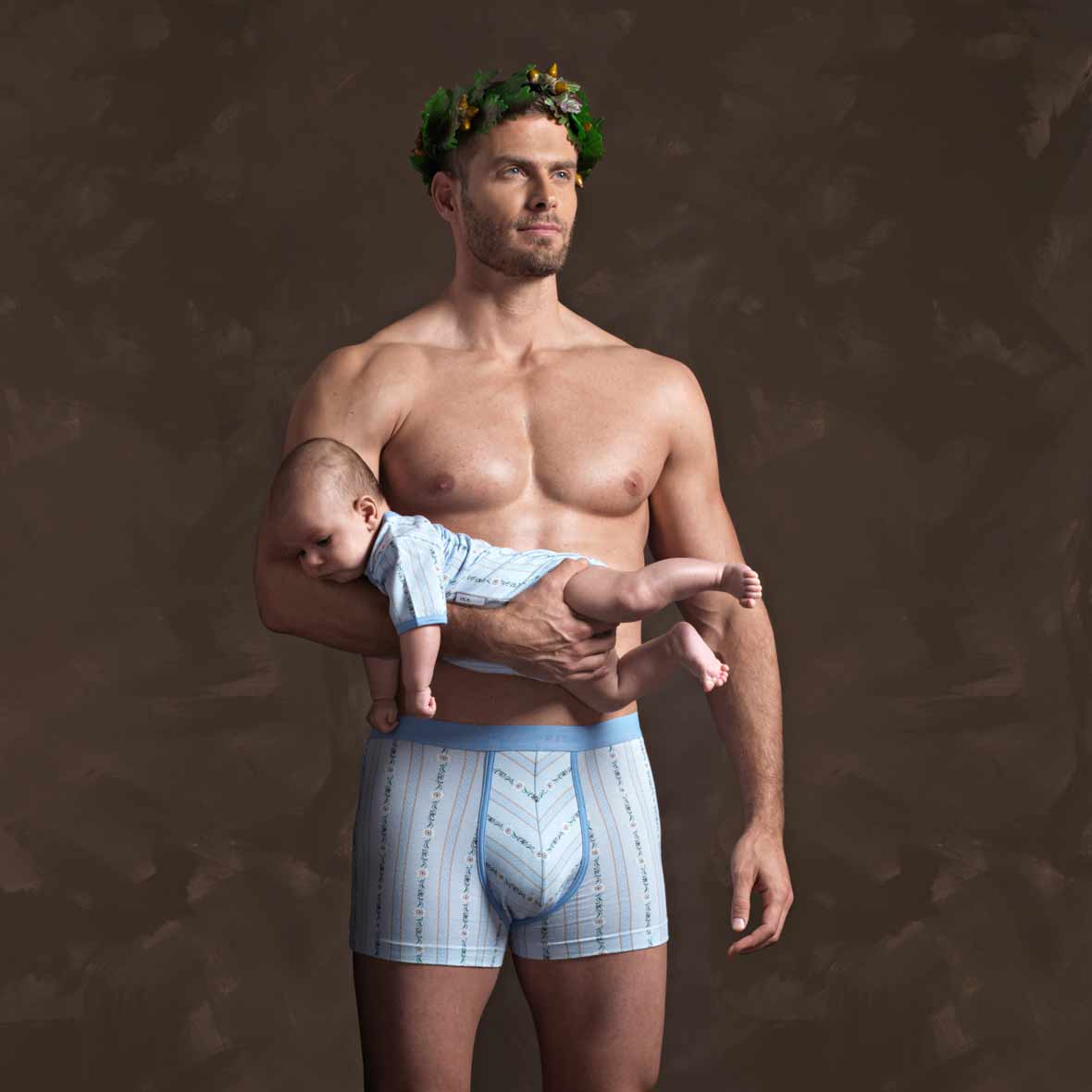 Herren-Panty hellblau mit Edelweiss-Motiv panty edelweiss baby body edelweis isa bodywear