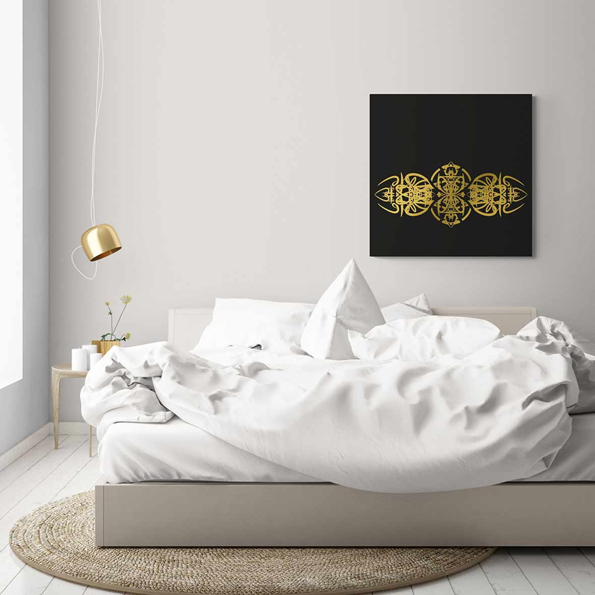 Bild – „Wortornament“ Date bild date schwarz gold art poetry