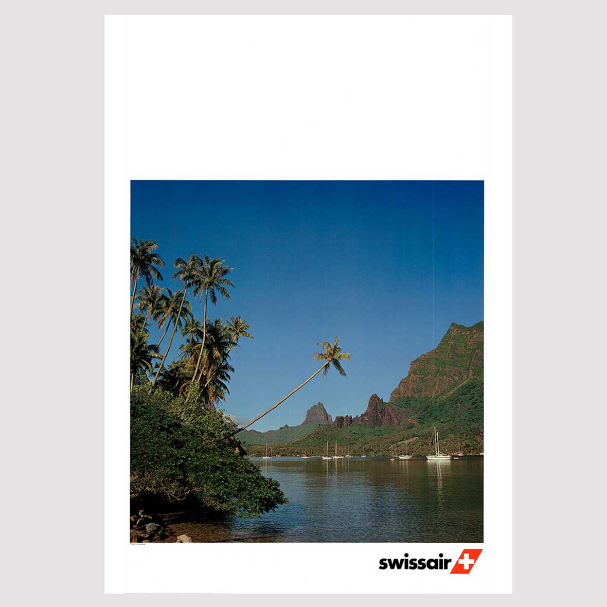 Original Airline – Plakate Swissair Segelboot Palme plakat swissair 1982 palme segelboot wolfensberger