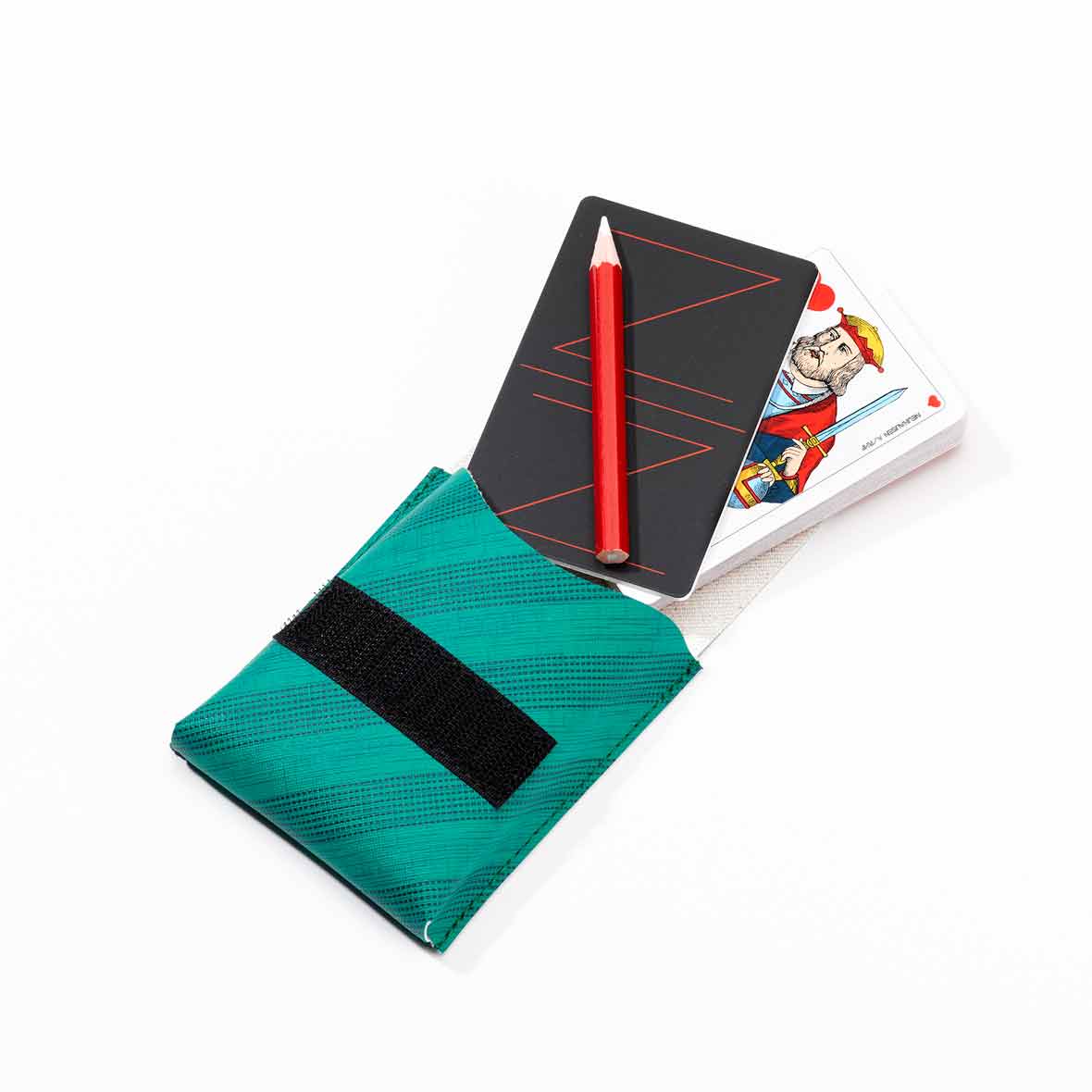 Jass-Etui „SBB“ – Upcycling jass etui ssb gruen franzoesisch bestswiss