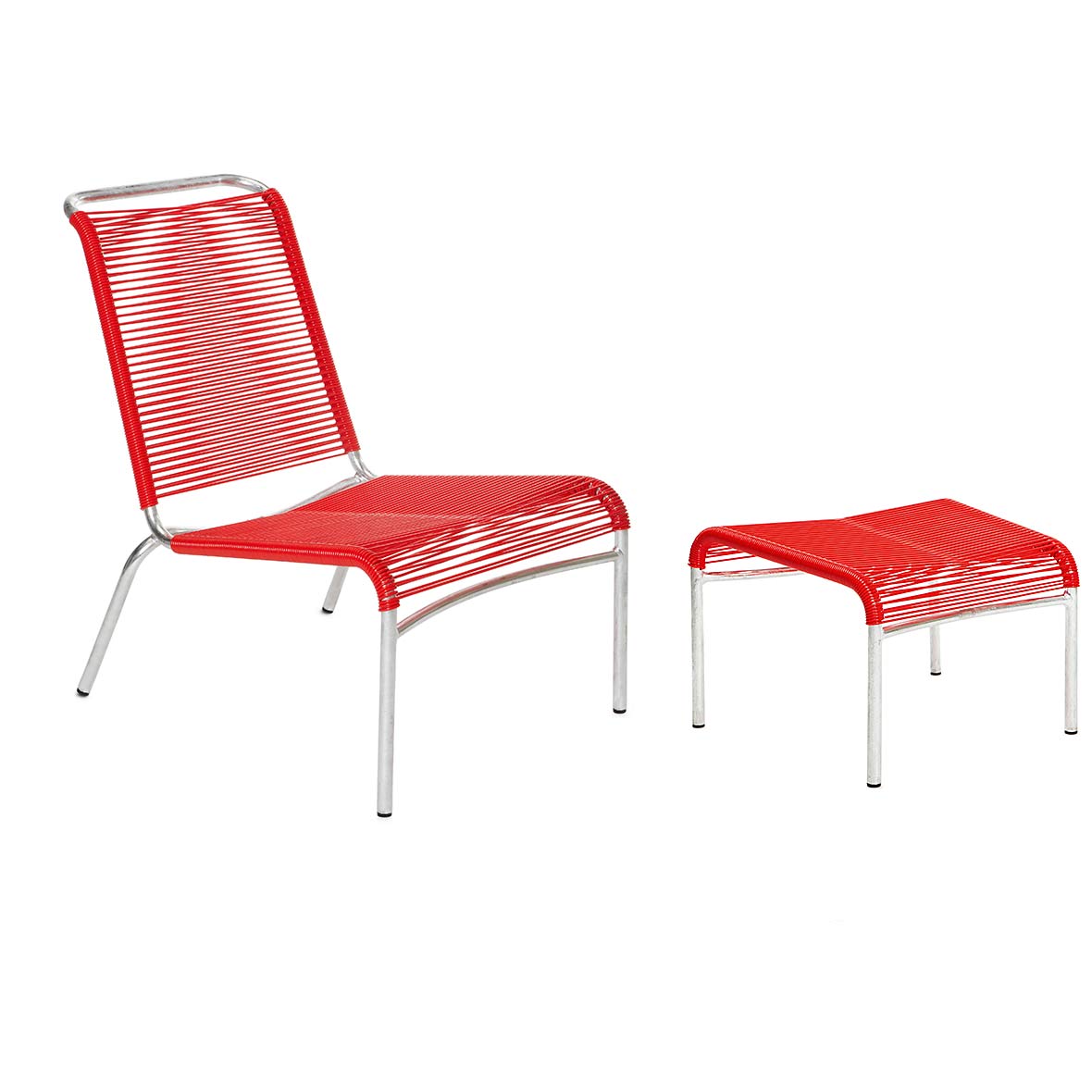 Altorfer Lounge-Set mit Fusshocker altorfer lounge set verkehrsrot embru