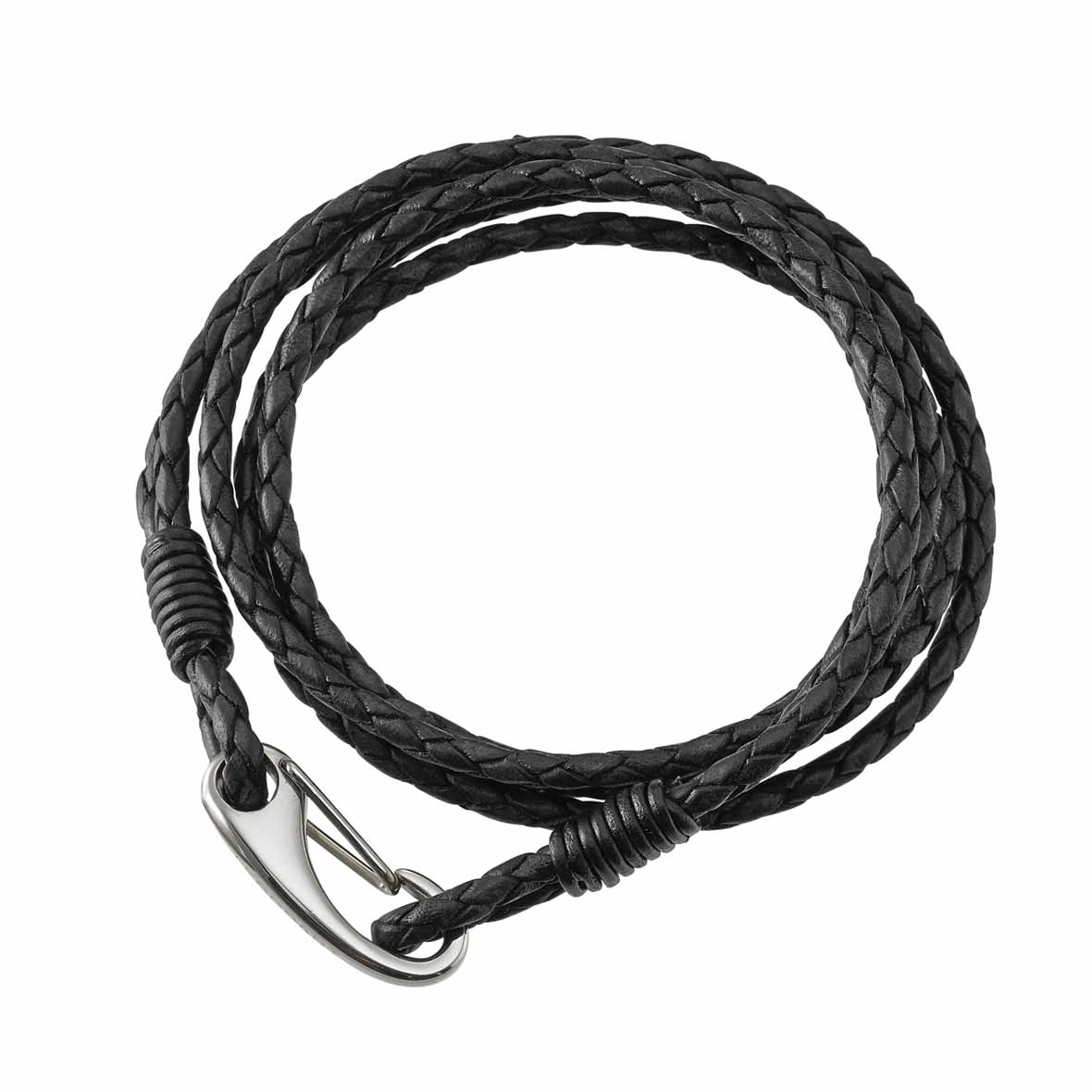 Geflochtenes Lederarmband – Triple lederarmband triple schwarz keeeart